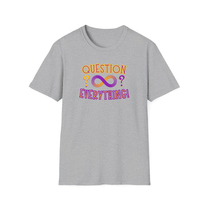 BIZR BAZR - Question Everything? Ifinity Unisex Softstyle T-Shirt, Inspirational Tee, Casual Wear, Gift for Intellectuals, Philosophy Lovers, Everyday Comfort