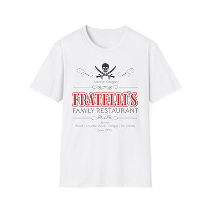 BIZR BAZR - Fratelli's Family Restaurant Pirate T-Shirt, POP Culture, Goonies Lovers, Unique Dining Gift, Casual Tee, Family Outing Apparel, Festival Wear