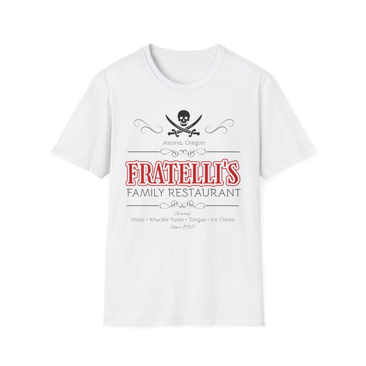 BIZR BAZR - Fratelli's Family Restaurant Pirate T-Shirt, POP Culture, Goonies Lovers, Unique Dining Gift, Casual Tee, Family Outing Apparel, Festival Wear