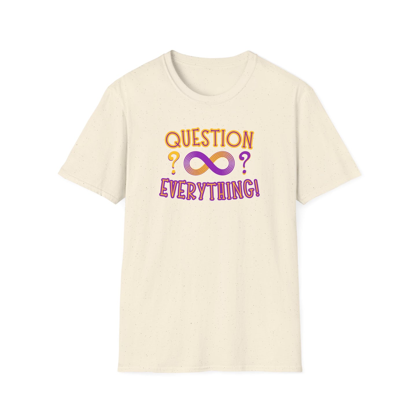 BIZR BAZR - Question Everything? Ifinity Unisex Softstyle T-Shirt, Inspirational Tee, Casual Wear, Gift for Intellectuals, Philosophy Lovers, Everyday Comfort