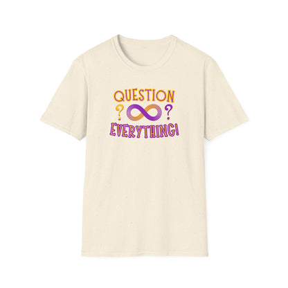 BIZR BAZR - Question Everything? Ifinity Unisex Softstyle T-Shirt, Inspirational Tee, Casual Wear, Gift for Intellectuals, Philosophy Lovers, Everyday Comfort