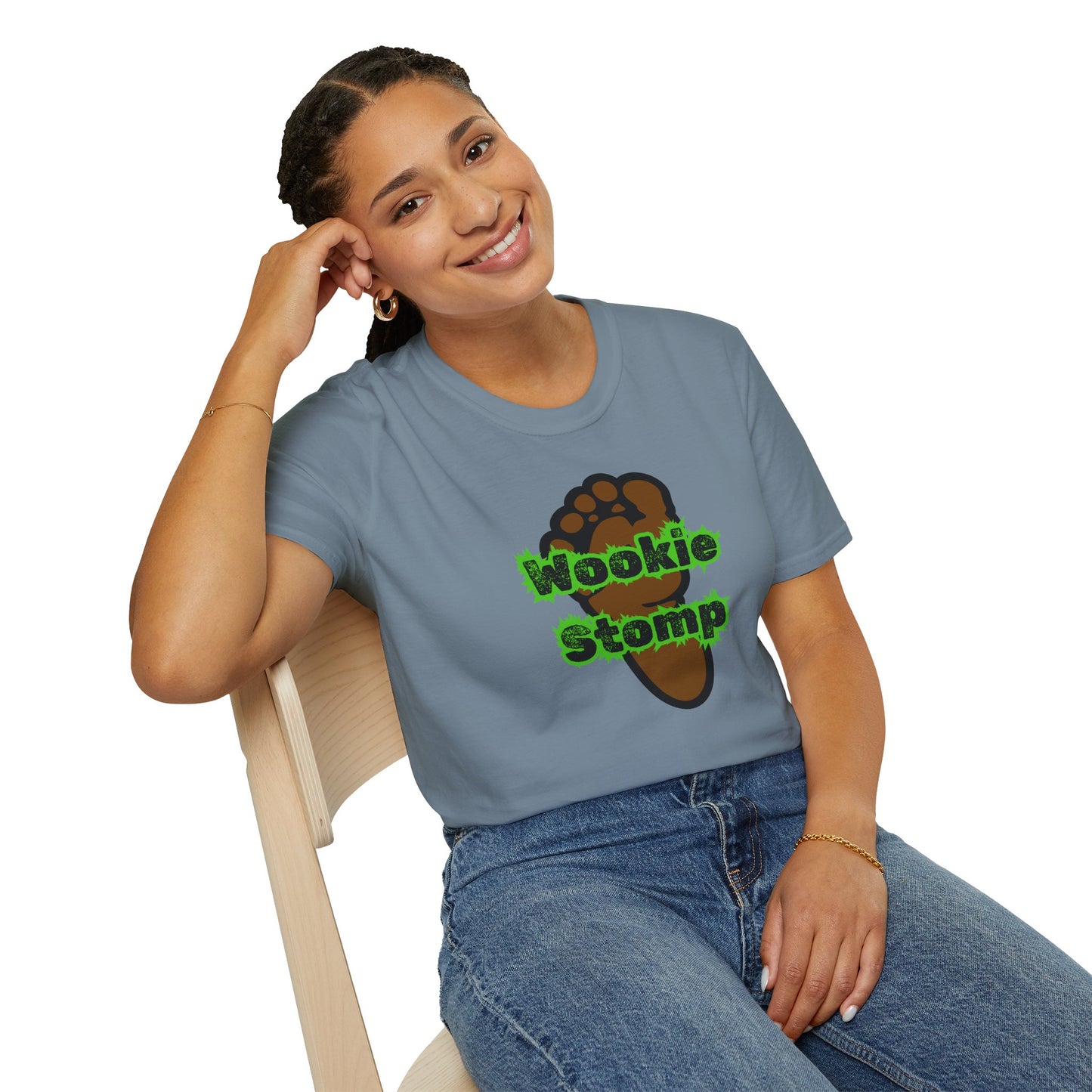 BIZR BAZR - Wookie Stomp T-Shirt, Unisex Graphic Tee, Star Wars Fans Apparel, Funny Casual Shirt, Geeky Gift Idea