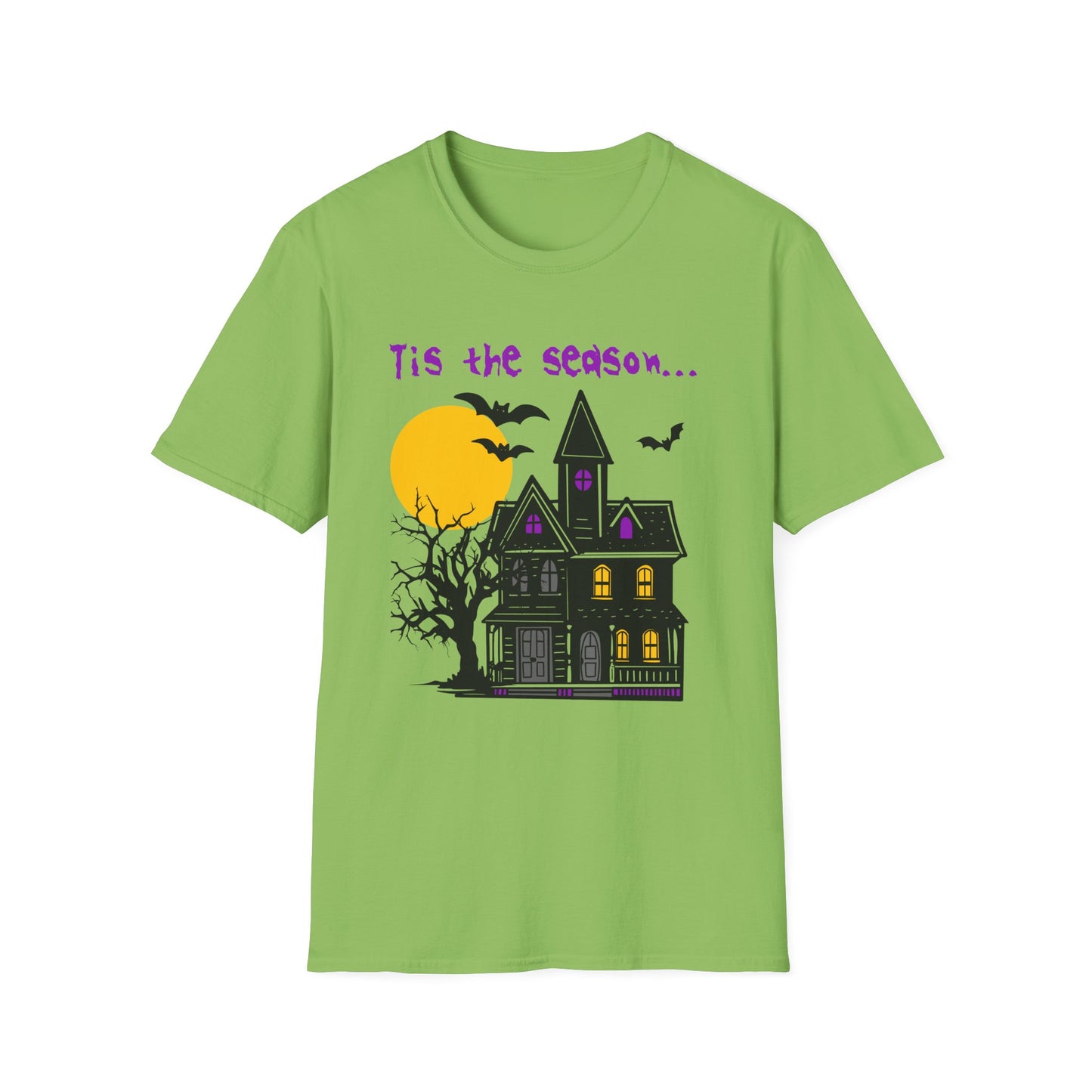 BIZR BAZR - Halloween Haunted House Unisex T-Shirt, Spooky Graphic Tee, Fall Apparel, Halloween Costume, Autumn Vibes T-Shirt