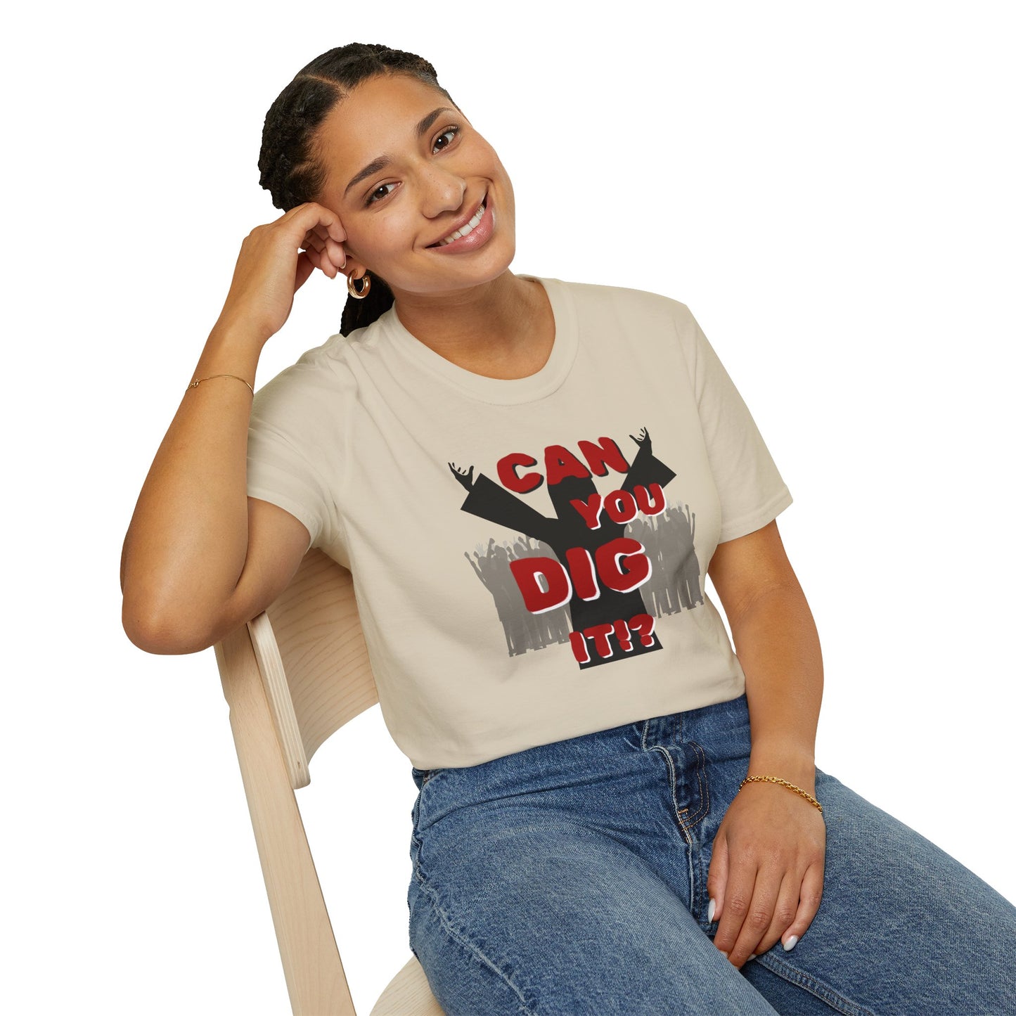 BIZR BAZR - "Can You Dig It!?" Unisex Softstyle T-Shirt - Fun Casual Wear, Gift for Music Lovers, Party Shirt, Summer Essential, Birthday Gift
