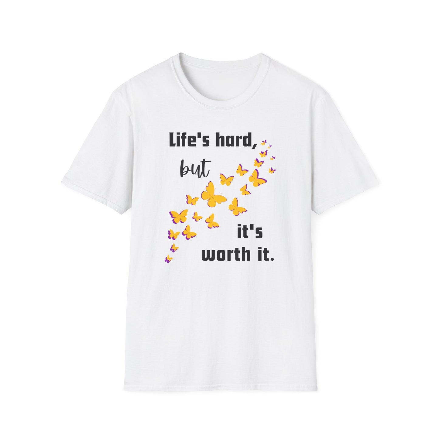 BIZR BAZR - Inspiring Butterfly Quote T-Shirt | Motivational Gift for Friends, Positive Vibes Tee, Birthday Gift, Self-Care Apparel, Everyday Comfort
