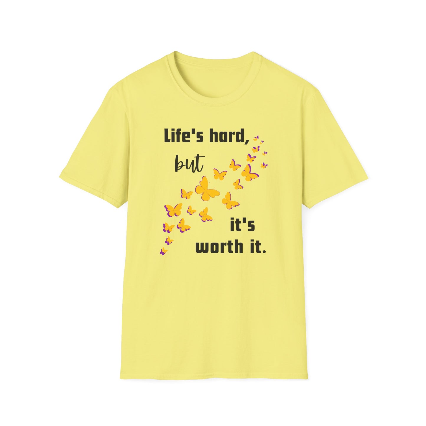 BIZR BAZR - Inspiring Butterfly Quote T-Shirt | Motivational Gift for Friends, Positive Vibes Tee, Birthday Gift, Self-Care Apparel, Everyday Comfort