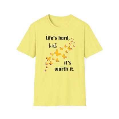 BIZR BAZR - Inspiring Butterfly Quote T-Shirt | Motivational Gift for Friends, Positive Vibes Tee, Birthday Gift, Self-Care Apparel, Everyday Comfort