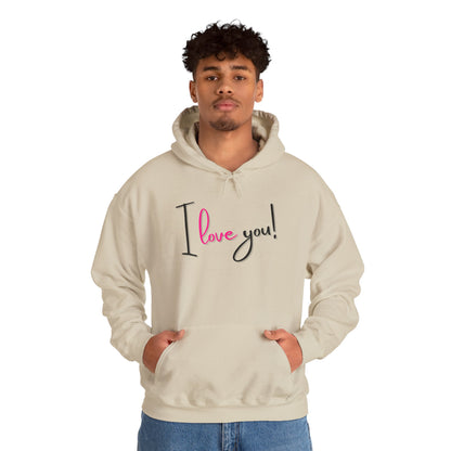 BIZR BAZR - "I Love You" Hoodie | Cozy Sweatshirt for Couples, Valentine's Day Gift, Casual Wear, Unisex Clothing, Thoughtful Present