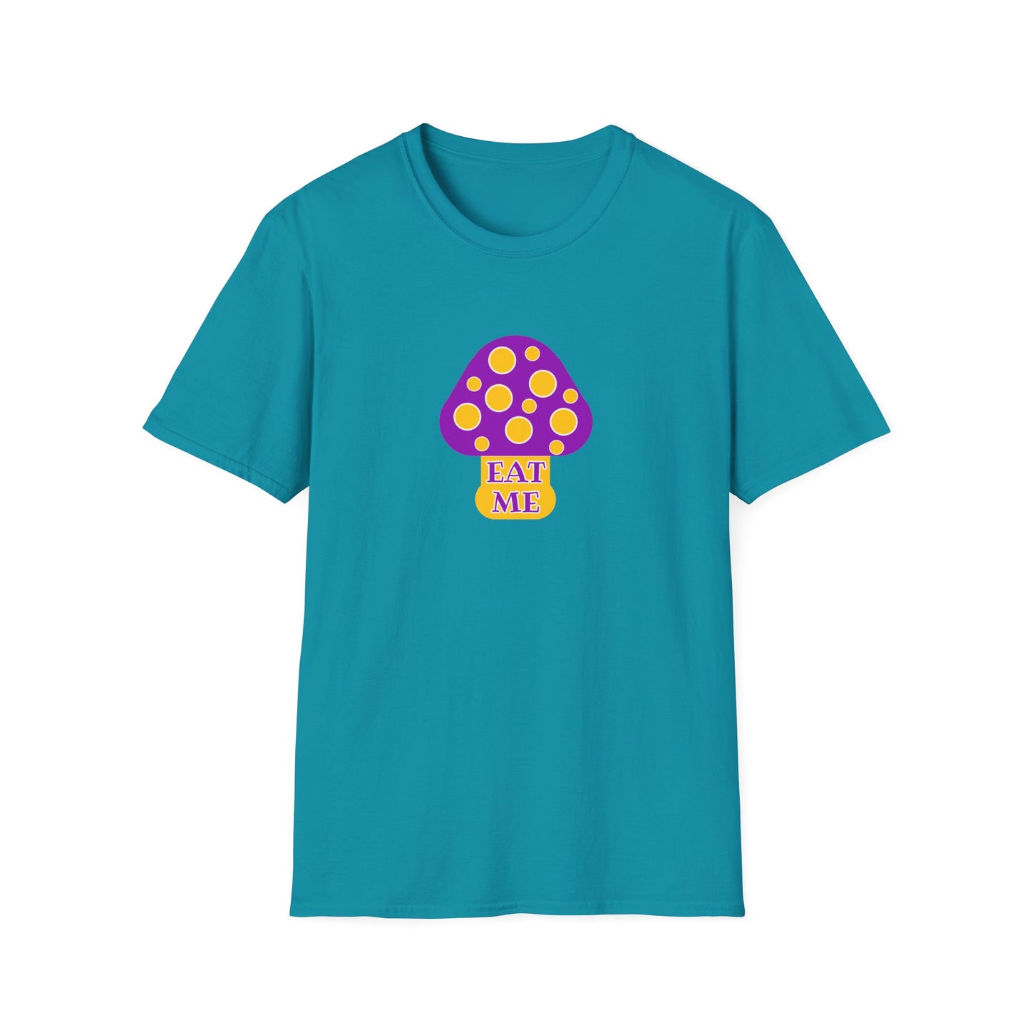 BIZR BAZR - "Eat" Funny Mushroom T-Shirt, Unisex Softstyle Tee, Cute Gift for Nature Lovers, Perfect for Casual Wear, Birthday, Earth Day