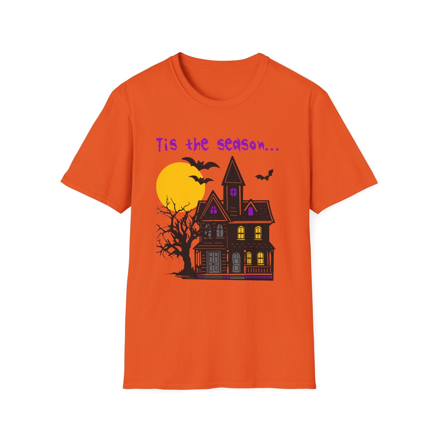 BIZR BAZR - Halloween Haunted House Unisex T-Shirt, Spooky Graphic Tee, Fall Apparel, Halloween Costume, Autumn Vibes T-Shirt